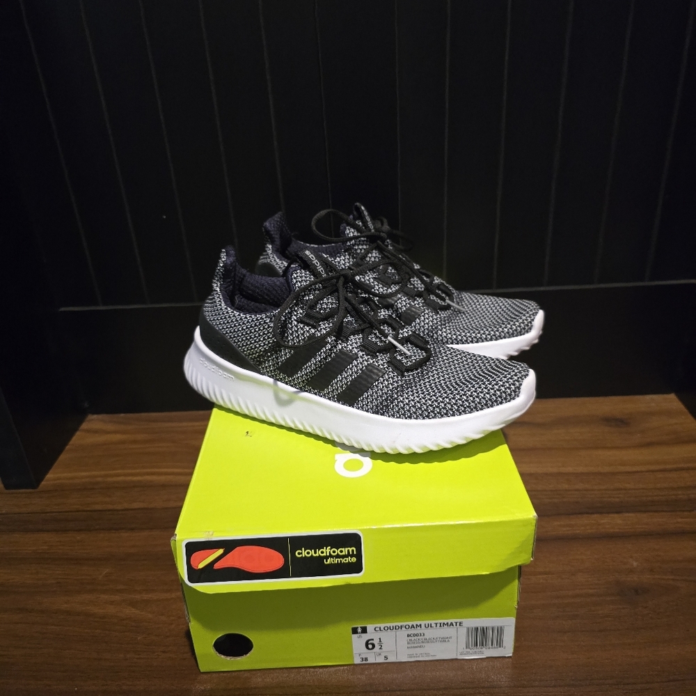 adidas Black and White Athletic Shoes